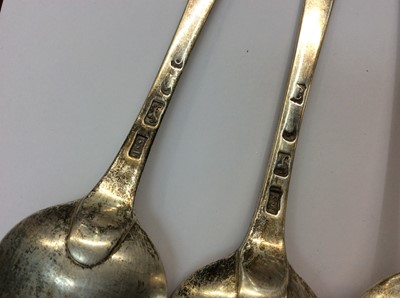 Lot 672 - Four Georgian silver tablespoons