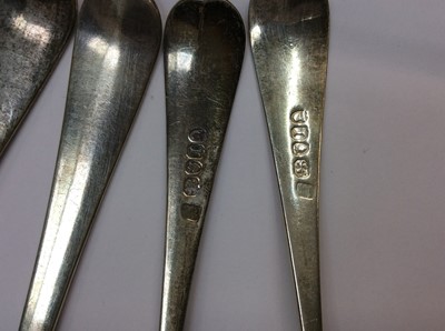 Lot 672 - Four Georgian silver tablespoons