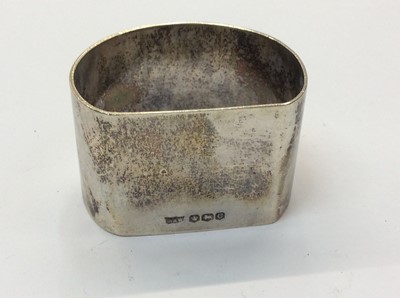 Lot 674 - Mappin & Webb silver napkin ring with engraved bunny decoration, in fitted case