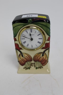 Lot 923 - Moorcroft Anna Lily pattern clock by Nicola Slaney