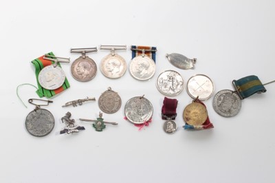 Lot 644 - Three First World War War medals and other Militaria