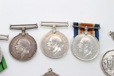 Lot 644 - Three First World War War medals and other Militaria