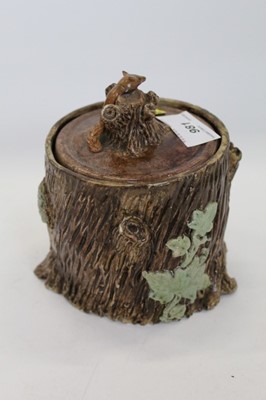 Lot 981 - Castle Hedingham pottery tobacco jar and cover in the form of a tree stump