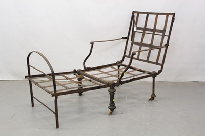 Lot 1361 - Rare 19th century iron campaign day bed