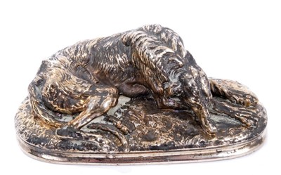 Lot 654 - 19th Century electrotype figure of a resting hound