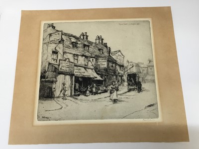 Lot 87 - Myra Kathleen Hughes (c.1877-1918) etching of Notting Hill Gate, signed in pencil, circa 1905