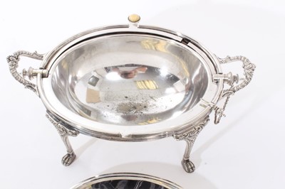 Lot 297 - Late 19th/early 20th century silver plated revolving breakfast dish of typical form