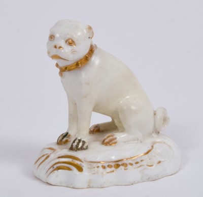 Lot 118 - Derby porcelain figure of a pug dog