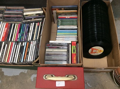 Lot 106 - 7” single records and assortment CDs