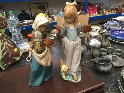 Lot 205 - Pair of Lladro figure of girls