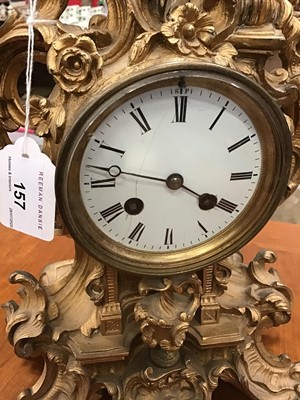 Lot 157 - French ormolu rococo mantel clock