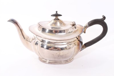 Lot 295 - Victorian batchelor's three piece silver teapot, together with silver plated teapot and sugar.