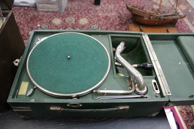 Lot 1883 - HMV Gramophone together with another portable Gramophone and collection of records