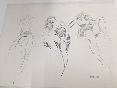 Lot 140 - Folder of female nudes - themed as 'Chelsea Birds' (approx 57) together with folder of female nudes from the 1960s by Peter Collins (1923-2001), approx 37
