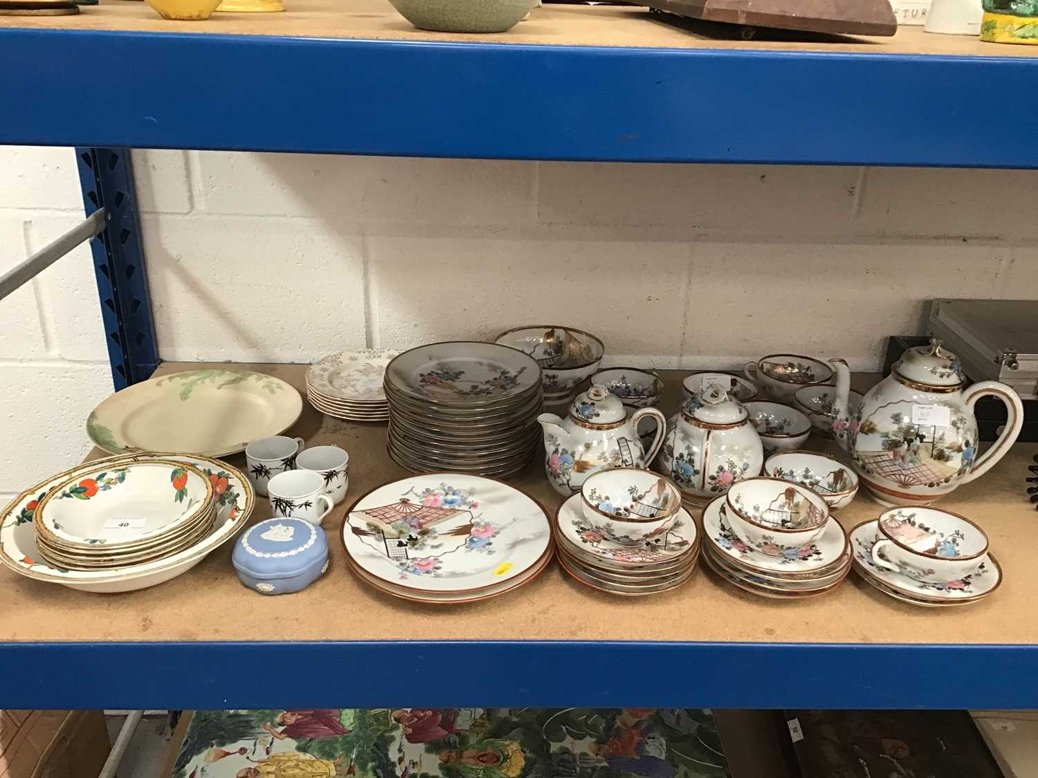 Lot 40 - Collection of Japanese Egg shell teawares, together with other decorative ceramics together with telephone, books and sundries