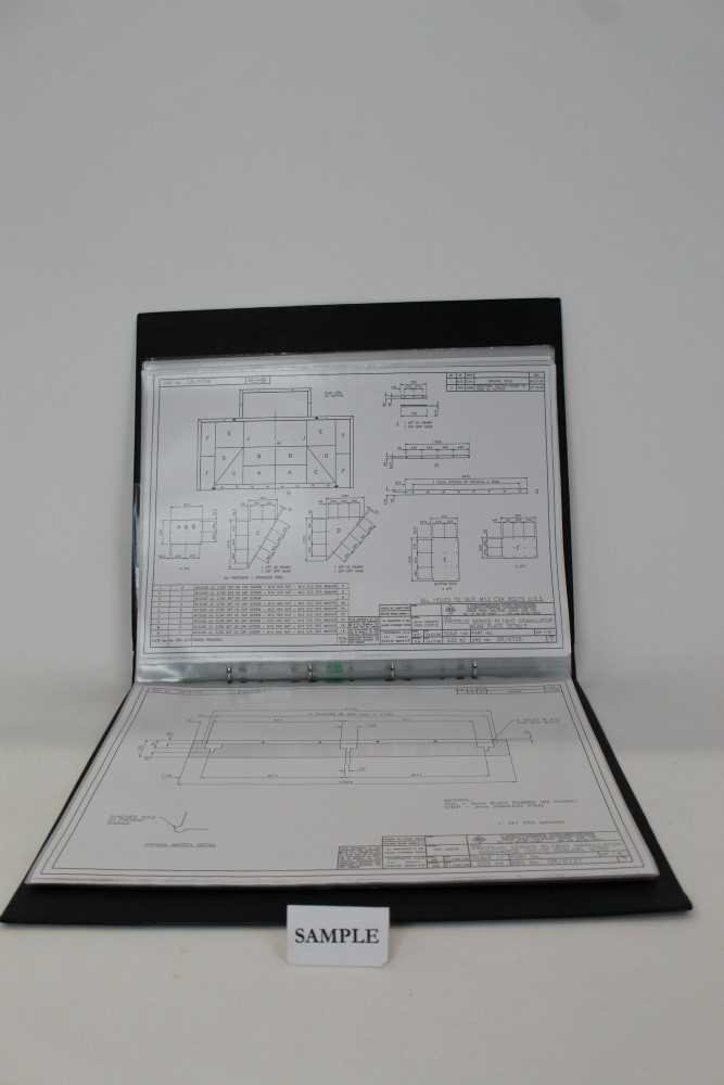 Lot 505 - Large collection of technical drawings in folders for the Proteus Series 'Lightning' Asphalt Granulator