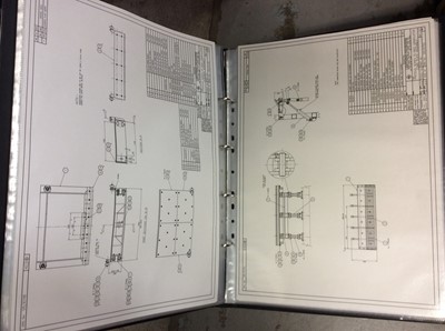 Lot 384 - Five folders of technical drawings for the Proteus Series 'Lightning' Asphalt Granulator