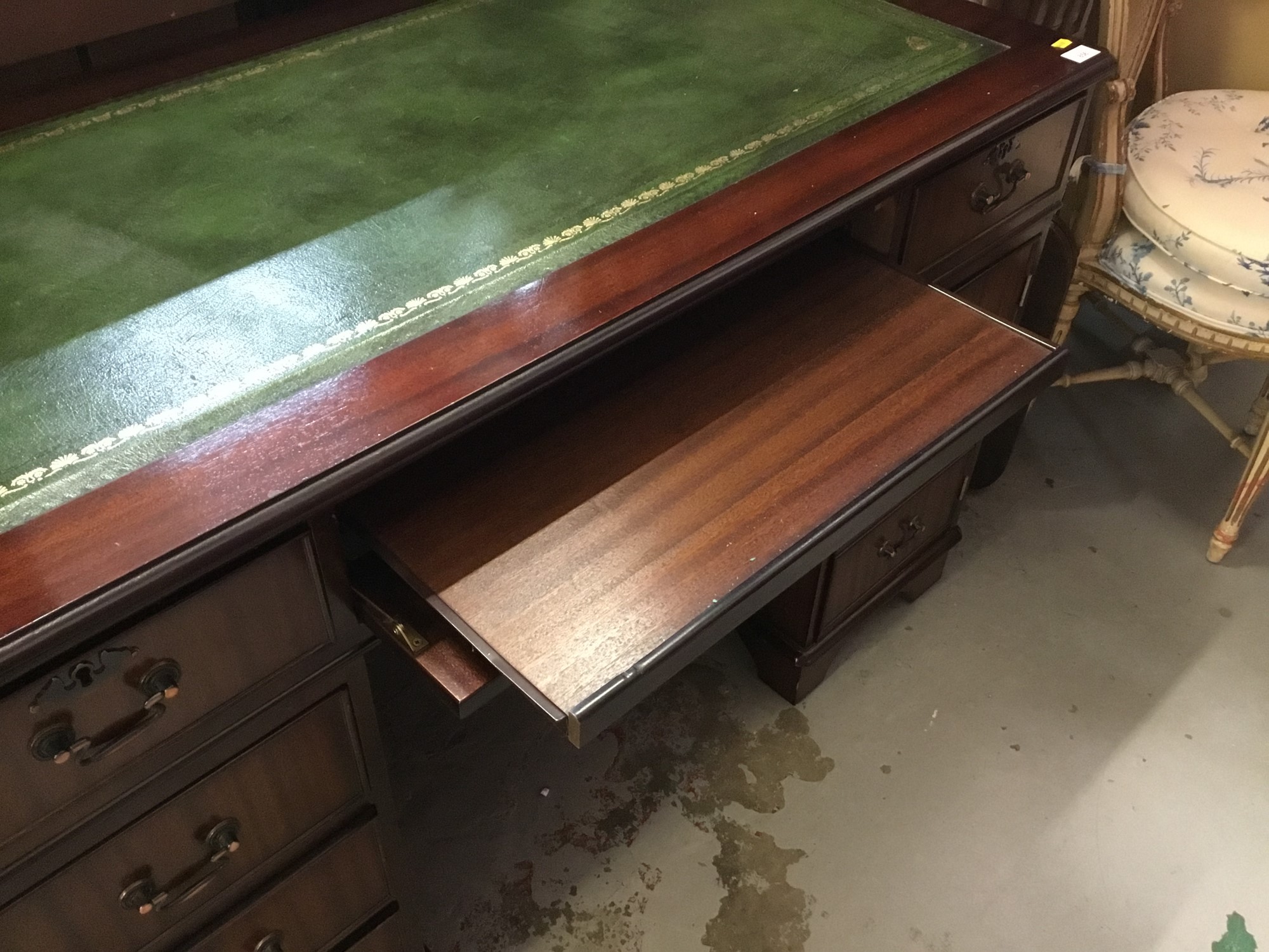 Lot 856 Reproduction mahogany twin pedestal desk