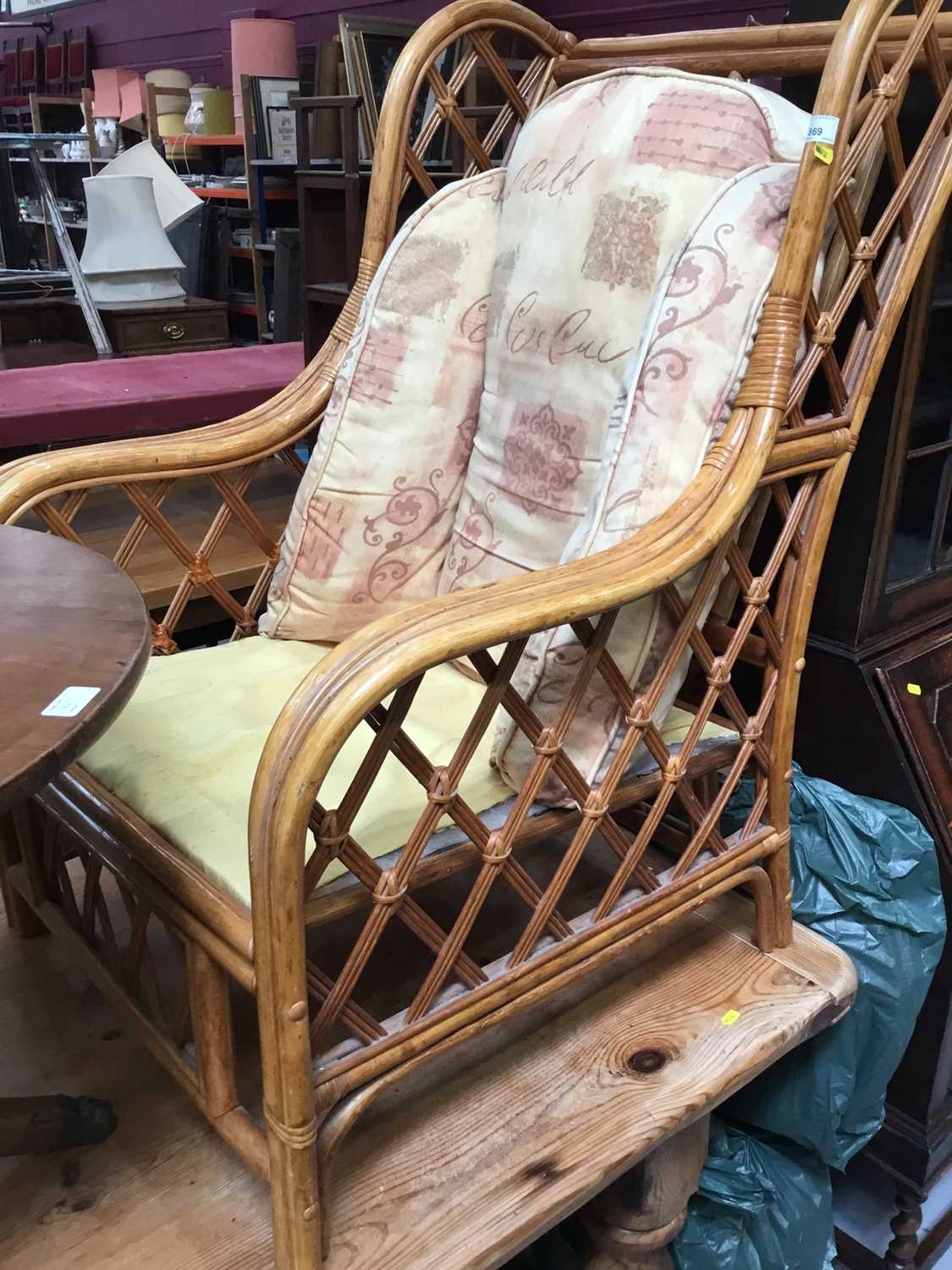 Lot 869 - Two rattan conservatory chairs