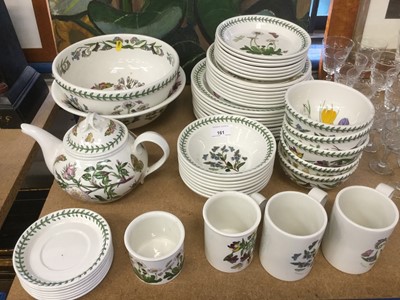 Lot 161 - Group of Portmeirion Botanic Garden pattern ceramics to include plates, teapot and bowls