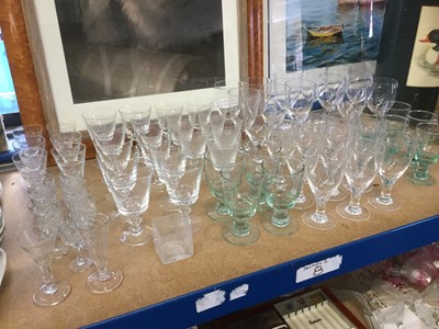 Lot 163 - Large group of glass table wares to include wine glasses and others (qty)