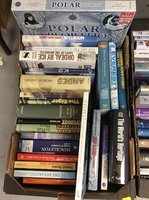 Lot 414 - Three boxes Polar exploration books including Everest, Antarctica and mountaineering