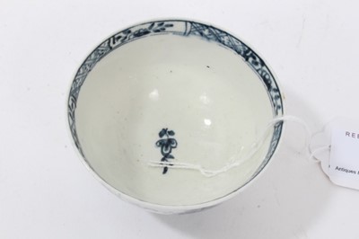 Lot 57 - 18th century Lowestoft blue and white porcelain tea bowl, decorated with a chinoiserie pattern, ex. Sutherland collection