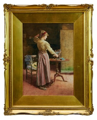 Lot 916 - Carlton Alfred Smith (1853-1946) watercolour - "Vanity", signed, in original glazed gilt frame, 37cm x 27cm  
 Exhibited: Royal Institute of Painters in Water Colours