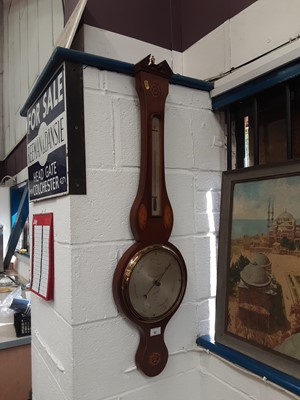 Lot 62 - George III style oak barometer by Pensotti Cornoli, Dudley