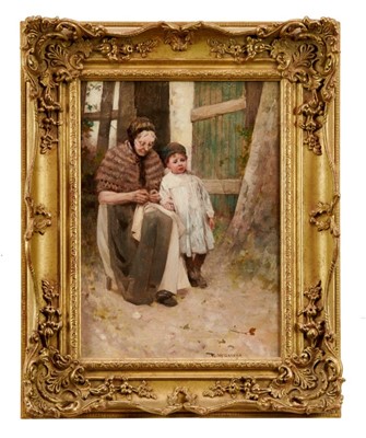 Lot 917 - Robert McGregor (1848-1922) oil on canvas - grandmother and child, signed, in gilt frame, 33cm x 24cm