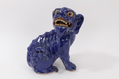 Lot 101 - Chinese blue glazed pottery foo dog