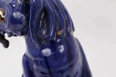 Lot 101 - Chinese blue glazed pottery foo dog