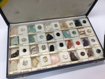 Lot 216 - Vintage Gem and semi precious mineral stone sample set in fitted case