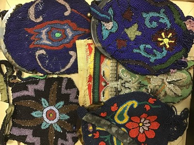 Lot 1777 - Edwardian Beaded  handbags and beaded panels.