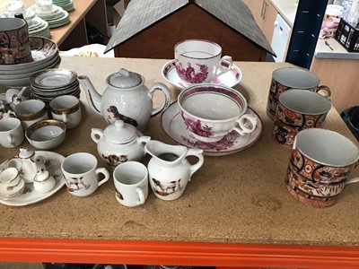 Lot 65 - Group of various miniature and dolls house teaware together with early 19th C. English porcelain Imari cups and saucers