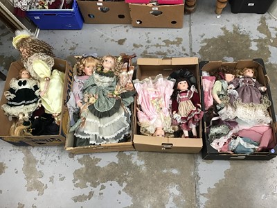 Lot 87 - Four boxes of mixed porcelain collectors dolls