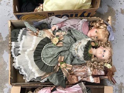 Lot 87 - Four boxes of mixed porcelain collectors dolls