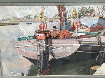 Lot 85 - Pair of sailing boats in a harbour by C C Turner together with a group by the same artists including horses, tractors and country homes (8)