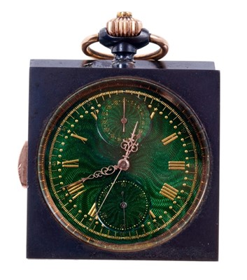 Lot 557 - Late 19th century Swiss quarter-repeating pocket watch/desk timepiece