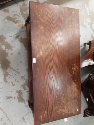 Lot 87 - Old Charm style oak coffee table with cupboard below 106cm wide, 50cm deep, 47cm high
