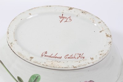 Lot 166 - A pair of pearlware botanical sauce tureens, probably Swansea, circa 1810