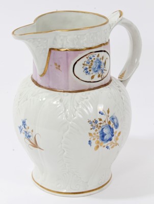 Lot 164 - An early Chamberlain's Worcester cabbage leaf moulded jug, circa 1795