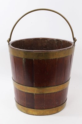 Lot 761 - 19th century brass bound mahogany peat bucket