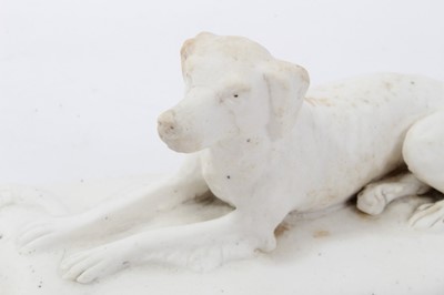 Lot 153 - Minton biscuit model of a setter, circa 1831-40