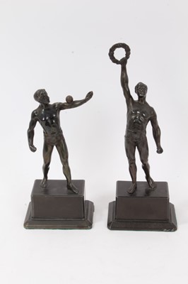 Lot 218 - A pair of Art Deco bronzed figures of sportsmen