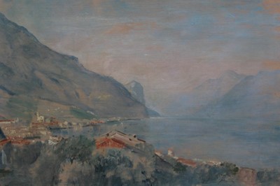 Lot 1143 - Neville Lytton, Third Earl of  Lytton OBE (1879-1951), oil on board - Gargnano/Lake Garda, signed and dated 1937