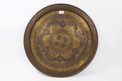 Lot 798 - Large Islamic Damascus inlaid brass tray