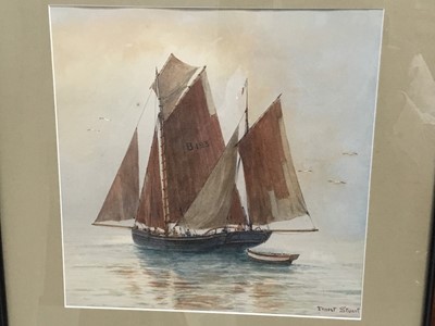 Lot 85 - Ernest Stuart - Watercolour Thames barge