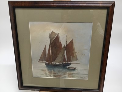 Lot 85 - Ernest Stuart - Watercolour Thames barge