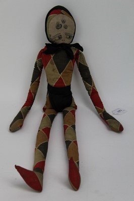 Lot 1473 - Vintage harlequin cloth boudoir doll